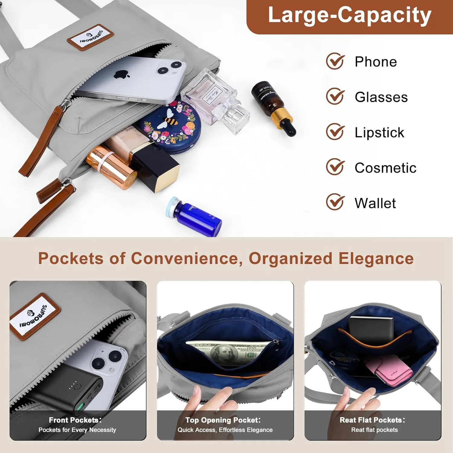 Crossbody Bags for Women, Small Nylon Handbags Travel Purses Phone Shoulder Bag