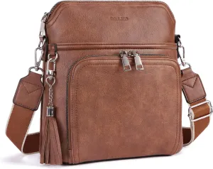 Crossbody Purse for Women,Lightweight Medium Crossbody Bag Soft Leather Women's Shoulder Handbags with Tassel