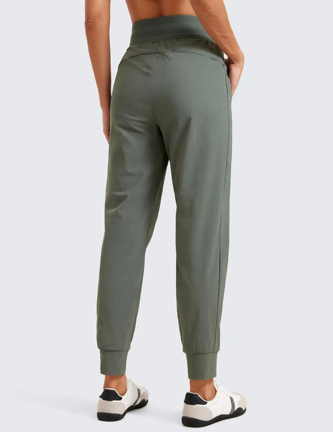 CRZ YOGA Athletic High Waisted Joggers for Women 27.5" - Lightweight Workout Travel Casual Outdoor Hiking Pants with Pockets