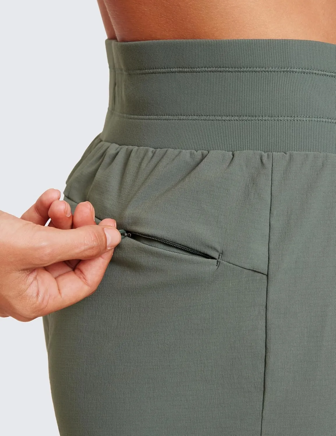 CRZ YOGA Athletic High Waisted Joggers for Women 27.5" - Lightweight Workout Travel Casual Outdoor Hiking Pants with Pockets