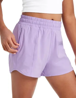 CRZ YOGA Girls Athletic Shorts with Zipper Pocket for Teens Kids Running Workout Casual Tennis Soccer Lightweight Liner