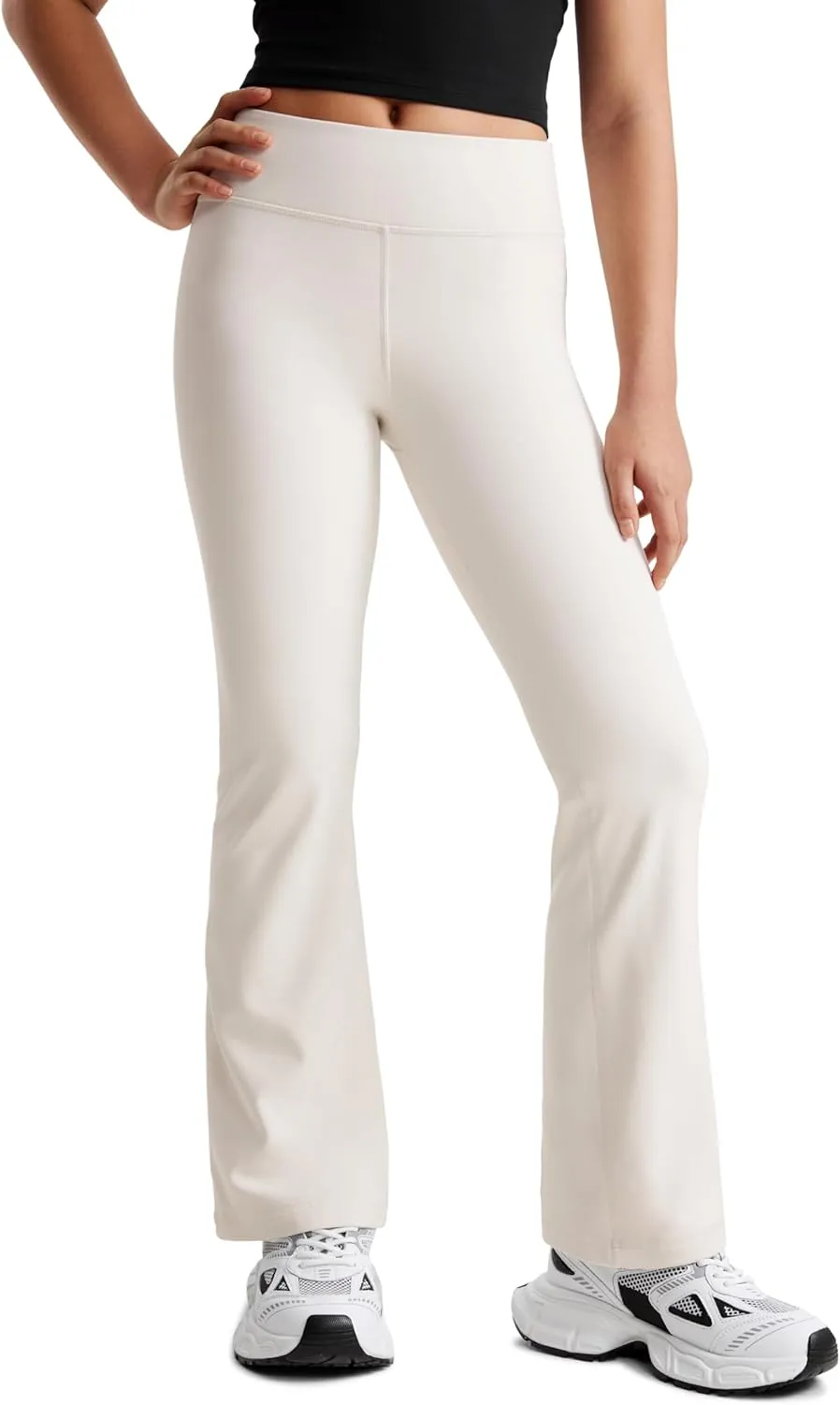 CRZ YOGA Girls Thermal Fleece Lined Flare Leggings Winter Warm Water Resistant Kids Bell Bottoms High Waist Pants Lounge Yoga