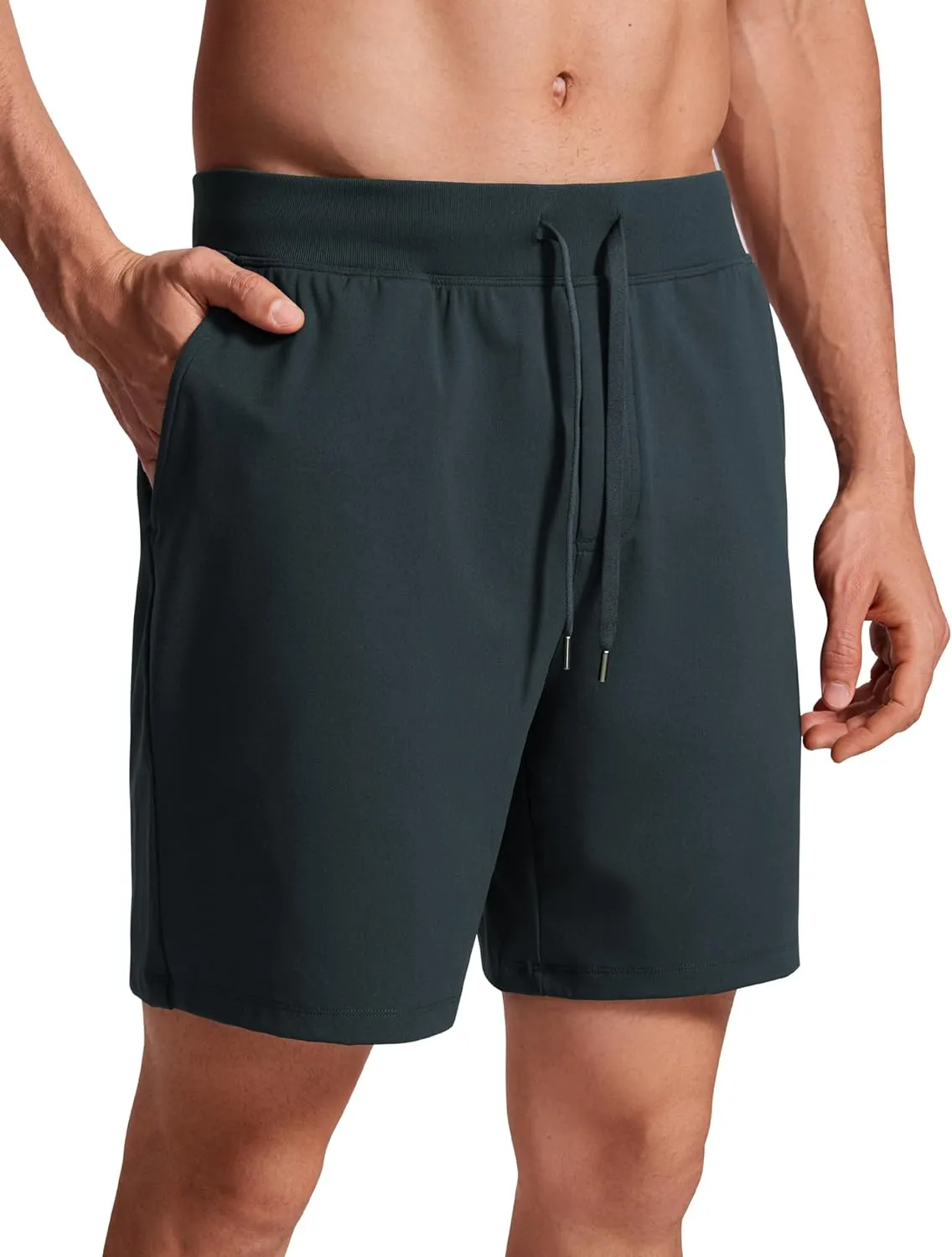 CRZ YOGA Men's Four-Way Stretch Workout Shorts - 7'' Soft Durable for Casual Athletic with Pockets