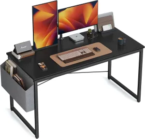 CubiCubi Computer Desk, 55 inch Home Office Writing Study Desk, Modern Simple Style Table with Storage Bag, Black