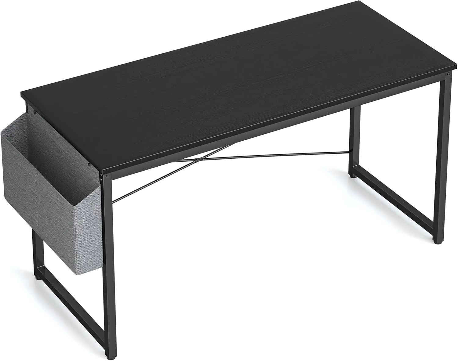 CubiCubi Computer Desk, 55 inch Home Office Writing Study Desk, Modern Simple Style Table with Storage Bag, Black