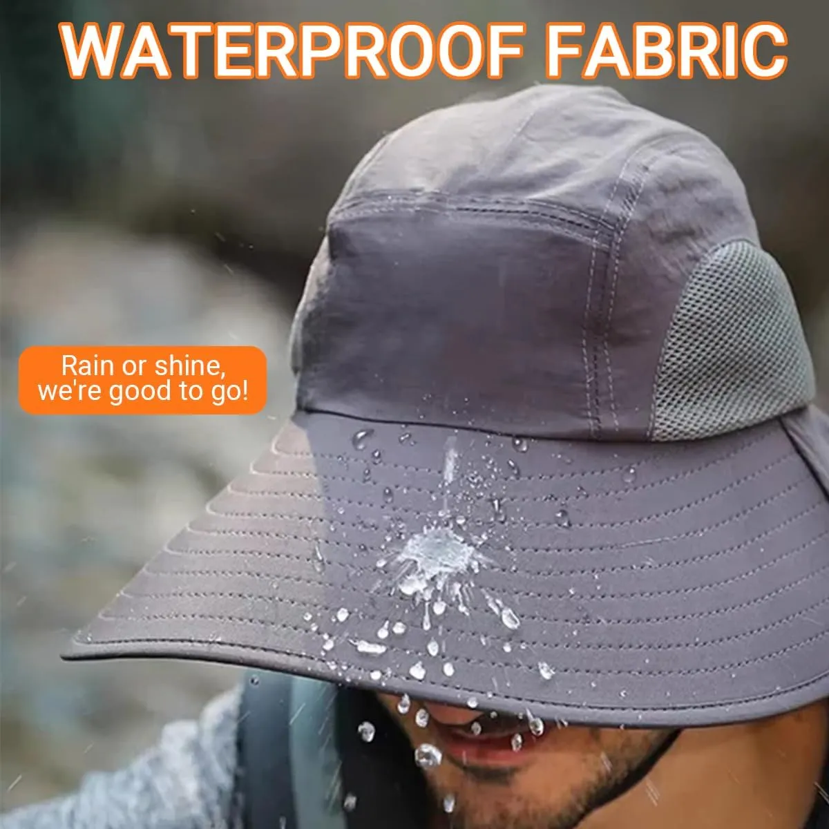 Custom Sun Hat for Men Women with Neck Flap Add Your Photo Logo Text UPF 50  UV Protection Wide Brim Hiking Fishing Caps