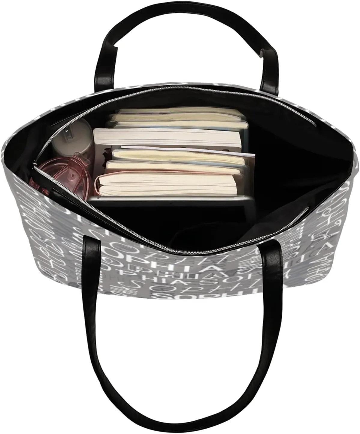 Custom Women's Tote Bag, PU Leather Personalized Shoulder Beach Bags Weekender Bag Shopper Handbag