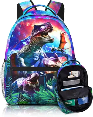 Cute Dinosaur Backpack For Boys, Dino Backpack For Boys，Animals School Bag，Jurassic Bookbag，Water Resistant Lightweight Kids Student For Travel School 16 Inch