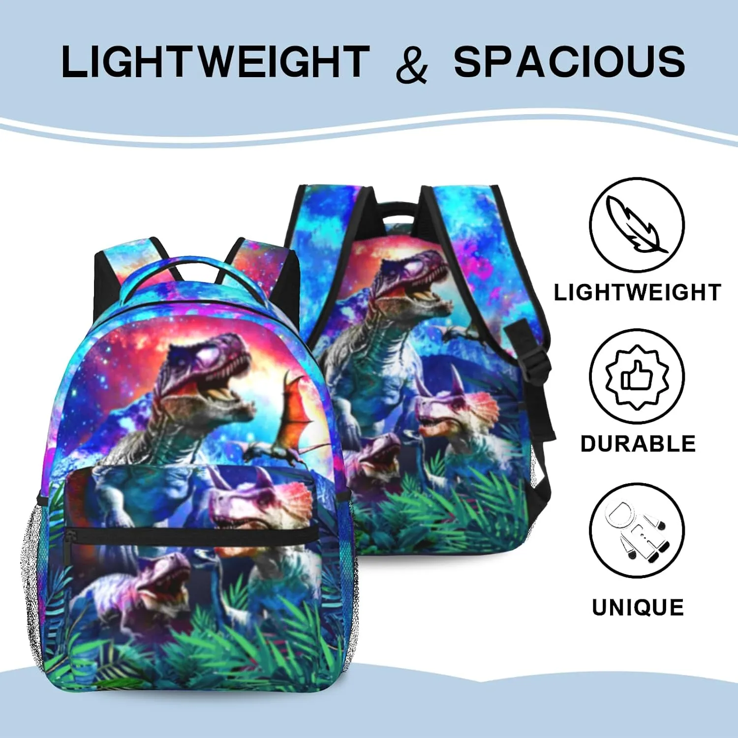 Cute Dinosaur Backpack For Boys, Dino Backpack For Boys，Animals School Bag，Jurassic Bookbag，Water Resistant Lightweight Kids Student For Travel School 16 Inch