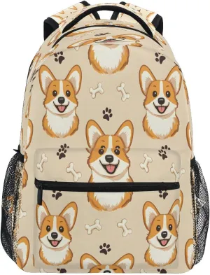 Cute Dog Bone Footprint Pattern Backpack for Girls School Bags Bookbags for Teen Kids Travel Bag