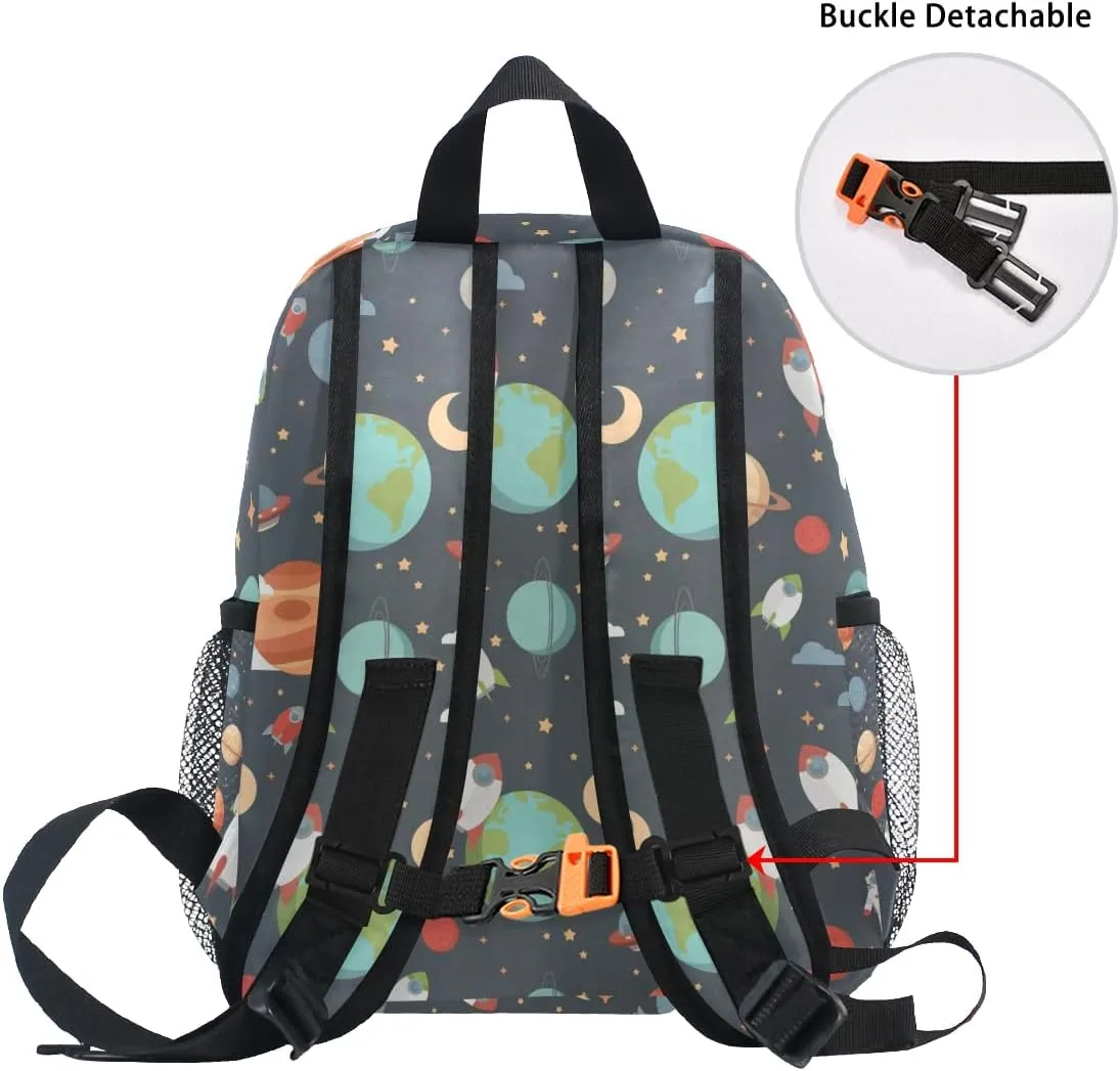 Cute Kids Back Pack Custom Kid's Name Toddler Backpack,Personalized Backpack with Name/Text Daycare Bag,Customization Planet Nursery Bag Preschool Backpack Baby Diaper Bag, multi