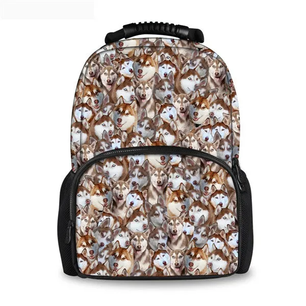 Cute Pug Dog Printed Bagpack