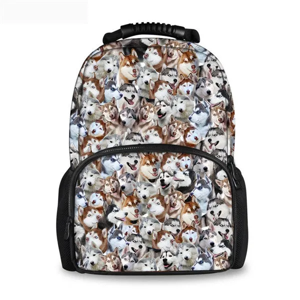 Cute Pug Dog Printed Bagpack