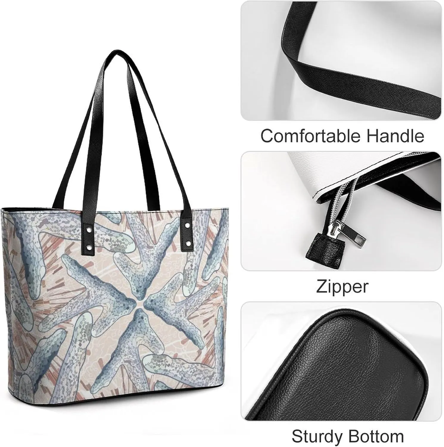 Cute Unicorns Bow Hearts Hobo Handbags With Zipper Large Capacity Satchel Tote Bag Shoulder Bag