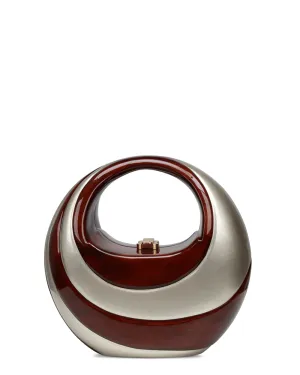 Cynthia Sculpted Wooden Top Handle in Gold and Silver