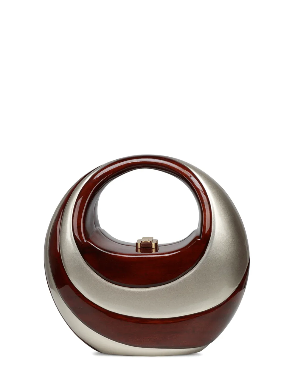 Cynthia Sculpted Wooden Top Handle in Gold and Silver