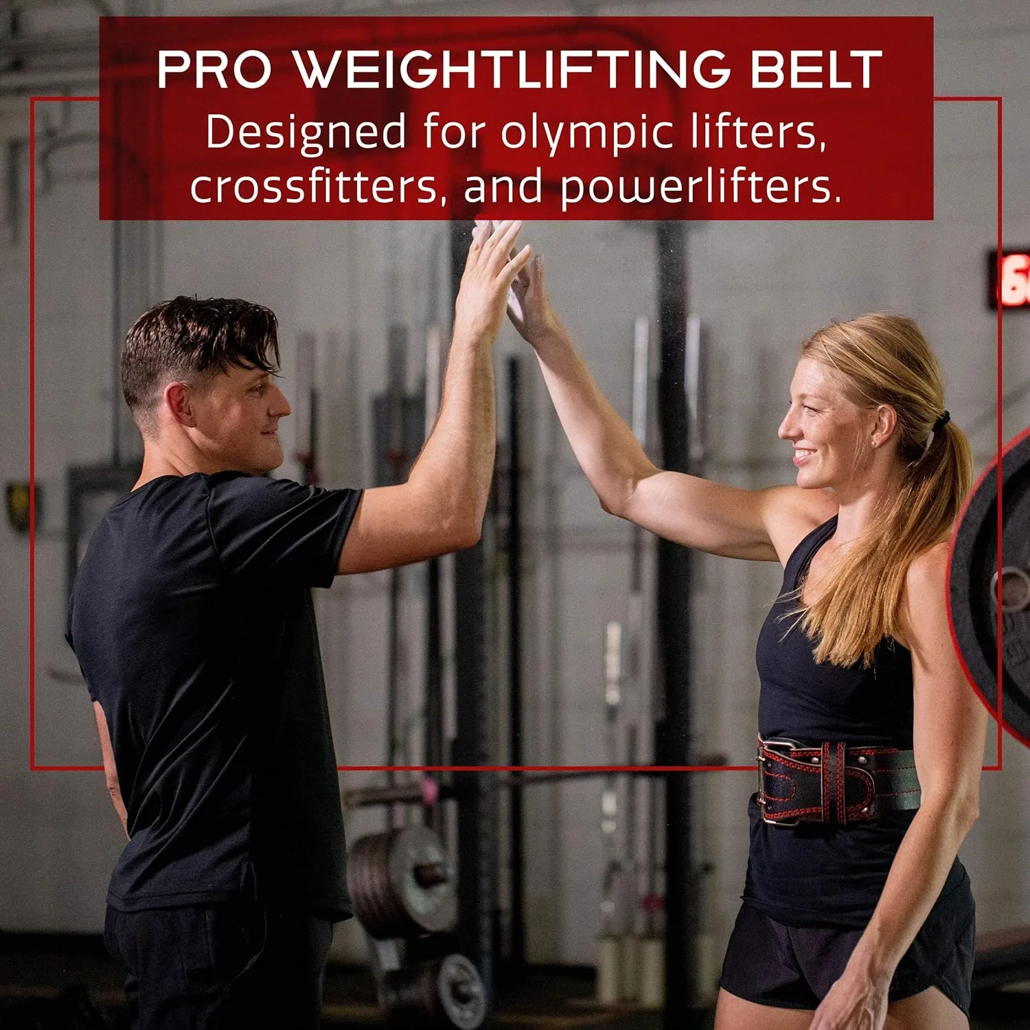 Dark Iron Fitness Weight Lifting Belt for Powerlifting Deadlift Training, Premium Leather for Core Support Gym Strength Workout