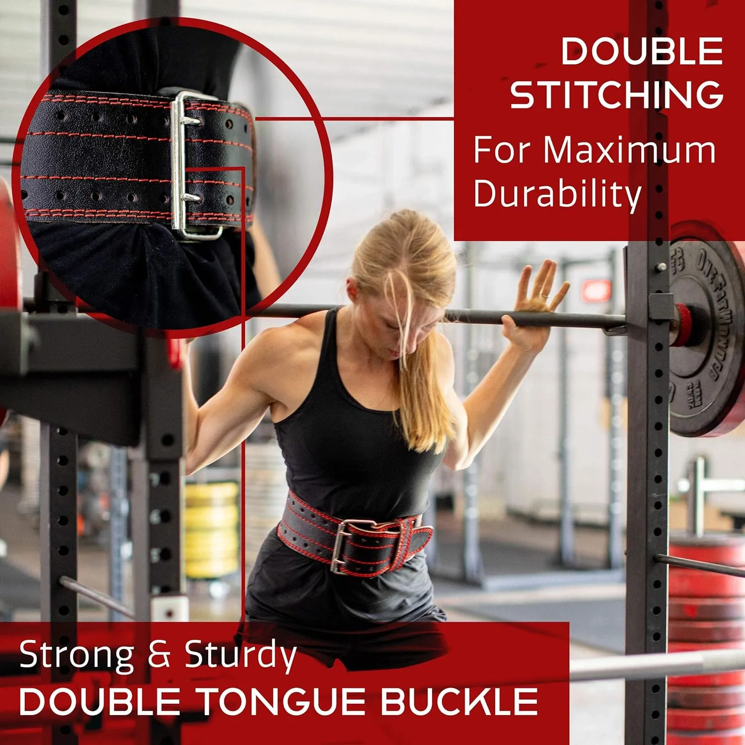 Dark Iron Fitness Weight Lifting Belt for Powerlifting Deadlift Training, Premium Leather for Core Support Gym Strength Workout