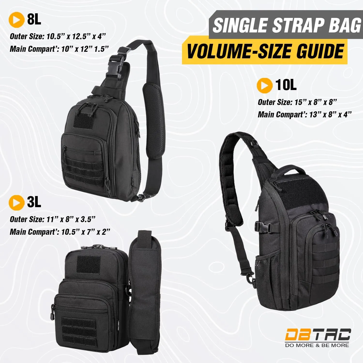 DBTAC Compact Gun Pouch w/Shoulder Strap | 3L CCW Crossbody Travel Bag Tactical Shoulder Bag w/Gun Holder, Black