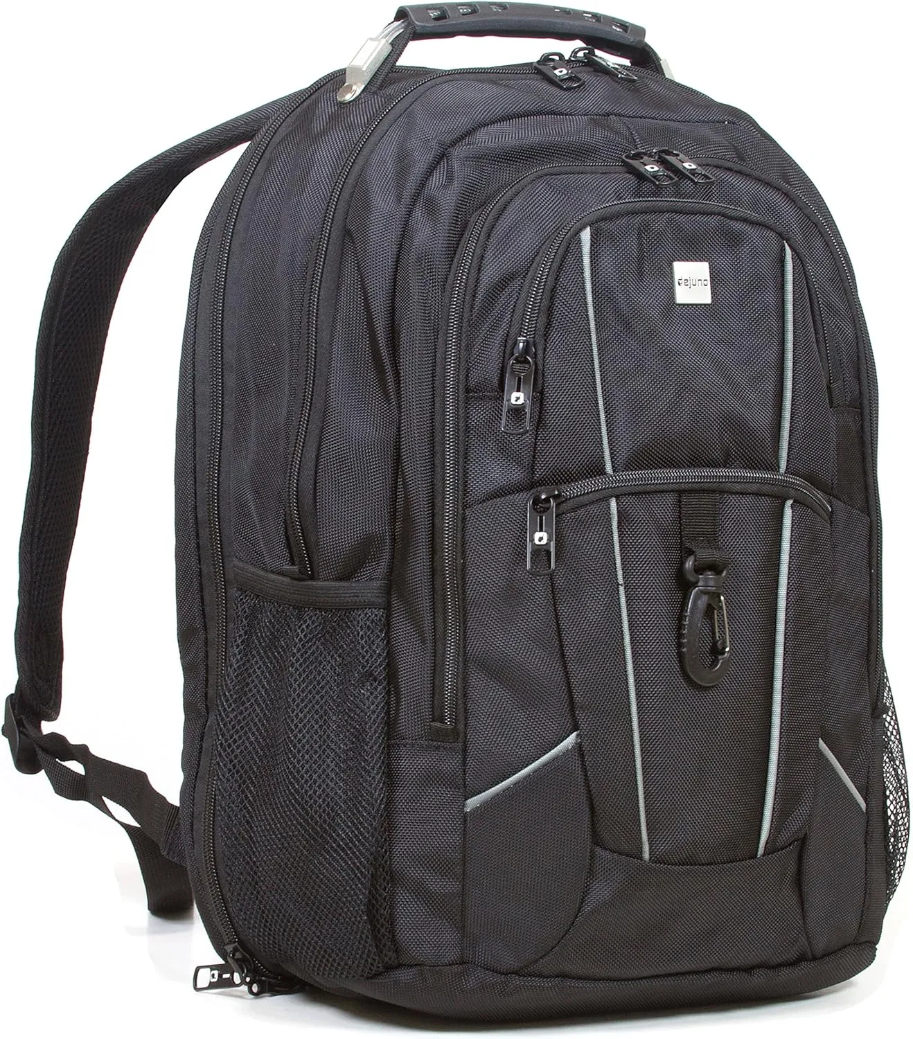 Dejuno Men's Commuter Backpack Checkpoint-Friendly Laptop Pocket, Black, 15.6-Inch