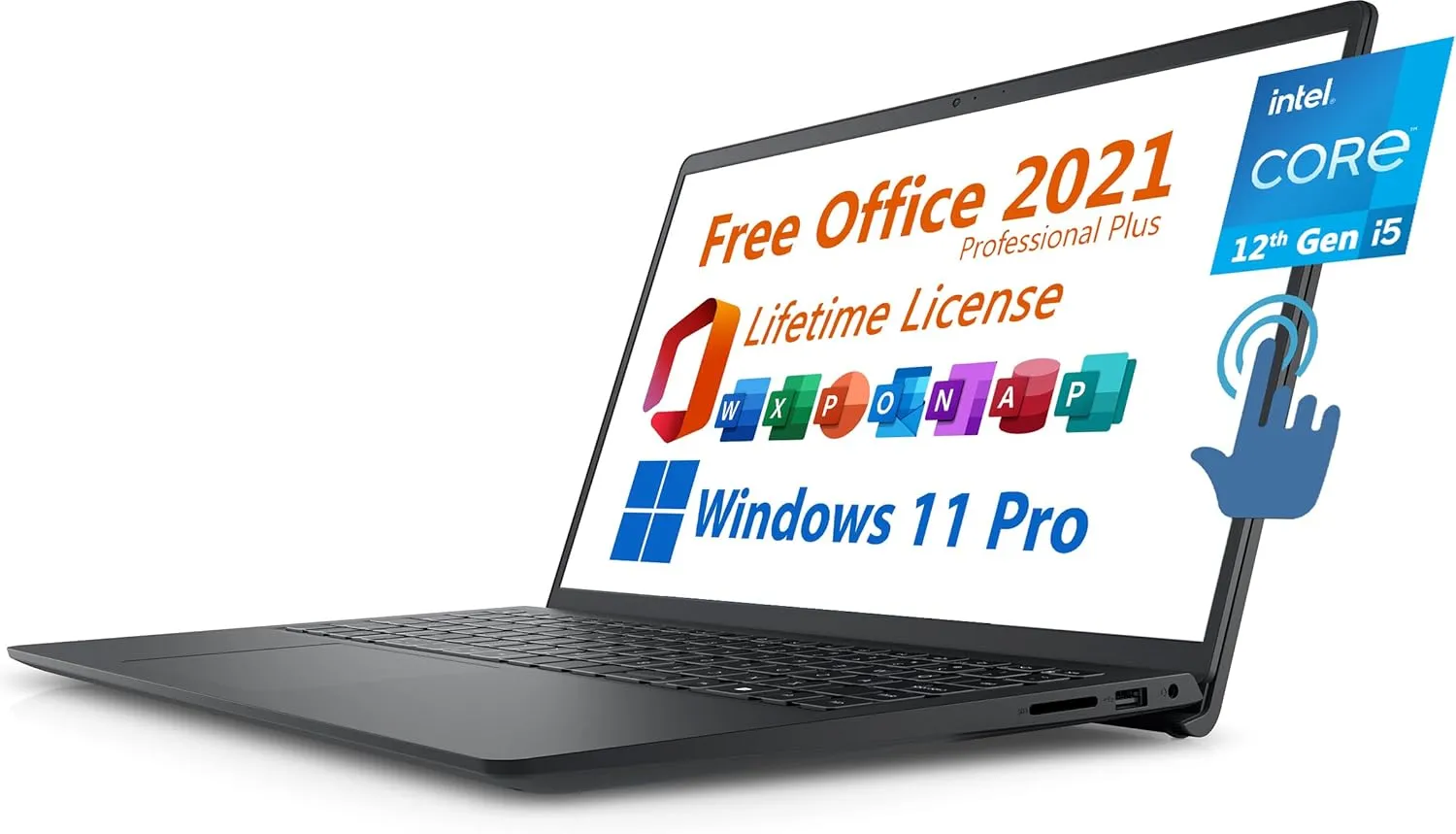 Dell 2024 Inspiron 15 Business Laptop, Free Microsoft Office 2021 with Lifetime License, 15.6"" Touchscreen FHD, Intel 10-Core i5-1235U, 32GB DDR4 RAM, 1TB PCIe SSD, Windows 11 Pro, Black, 3520I512T