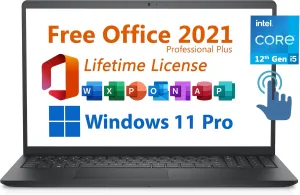 Dell 2024 Inspiron 15 Business Laptop, Free Microsoft Office 2021 with Lifetime License, 15.6"" Touchscreen FHD, Intel 10-Core i5-1235U, 32GB DDR4 RAM, 1TB PCIe SSD, Windows 11 Pro, Black, 3520I512T