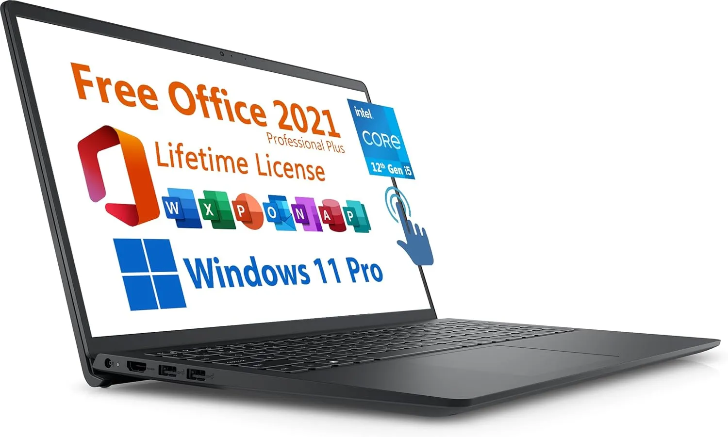 Dell 2024 Inspiron 15 Business Laptop, Free Microsoft Office 2021 with Lifetime License, 15.6"" Touchscreen FHD, Intel 10-Core i5-1235U, 32GB DDR4 RAM, 1TB PCIe SSD, Windows 11 Pro, Black, 3520I512T