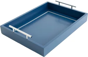 Deluxe Tray for Coffee Table – Blue Serving Tray with Handles, a Decorative Tray for Every Room –16x12
