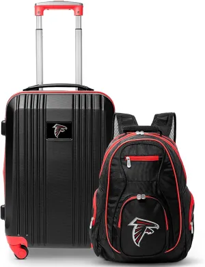 Denco Atlanta Falcons 2-Piece Luggage Set, Includes 21-inch Two-Tone Hardcase Spinner and 19" Laptop Backpack