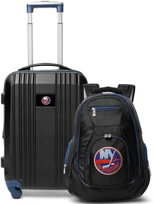 Denco New York Islanders 2-Piece Luggage Set, Includes 21-inch Two-Tone Hardcase Spinner and 19" Laptop Backpack
