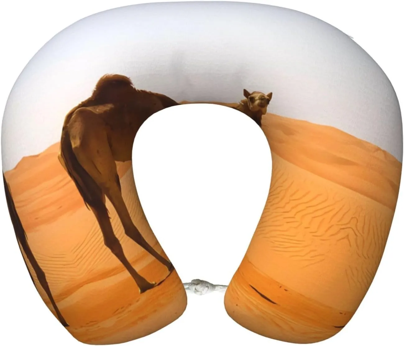 Desert Sand Camel Print Memory Foam Travel Pillow - Comfortable U-Shape Neck Support for Flights, Road Trips, Office Naps