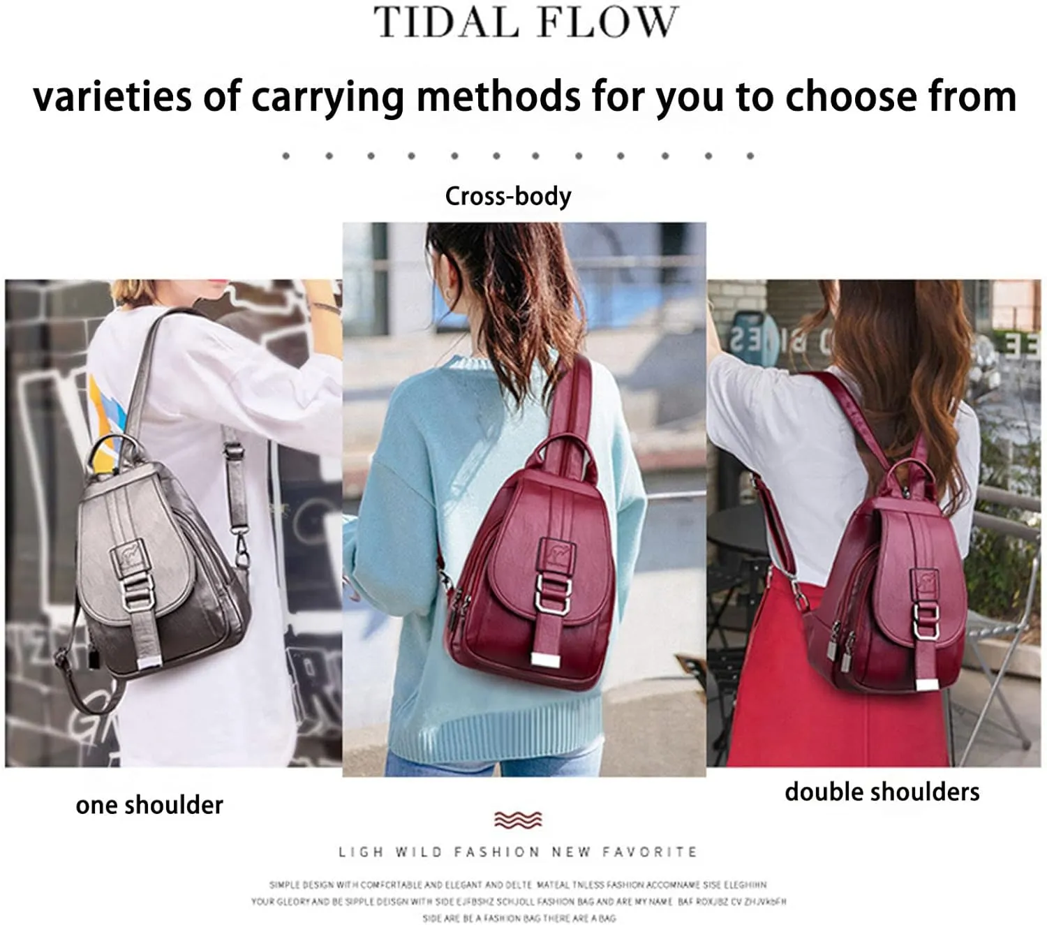 DevilAngel Soft Genuine Leather Backpack for Women,Large Capacity Satchel Shoulder Handbags for Shopping Trip
