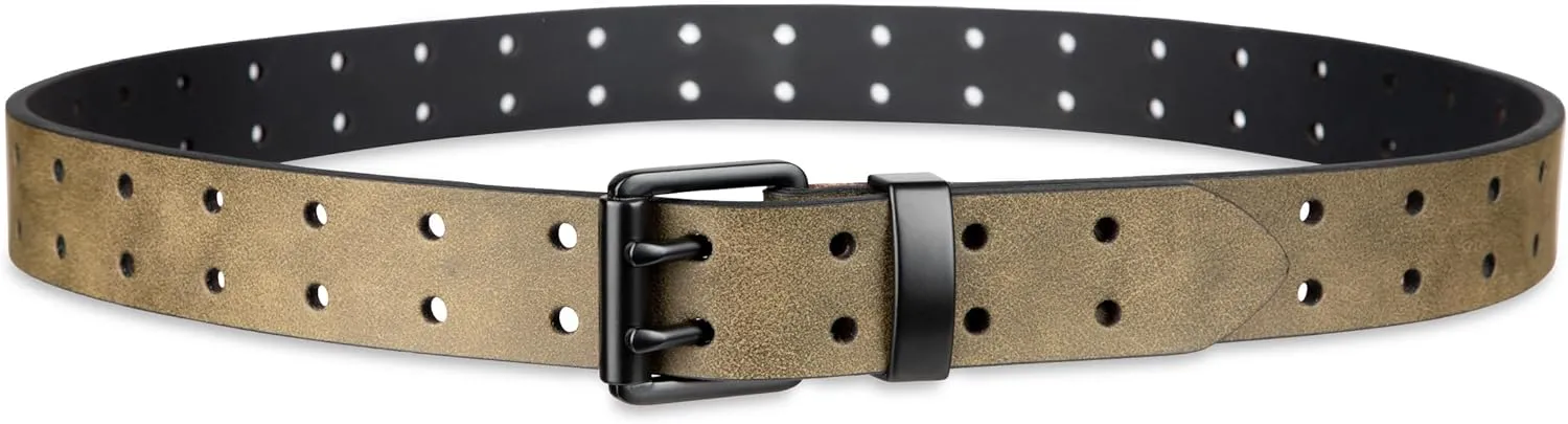 Dickies Men's Leather Double Prong Belt