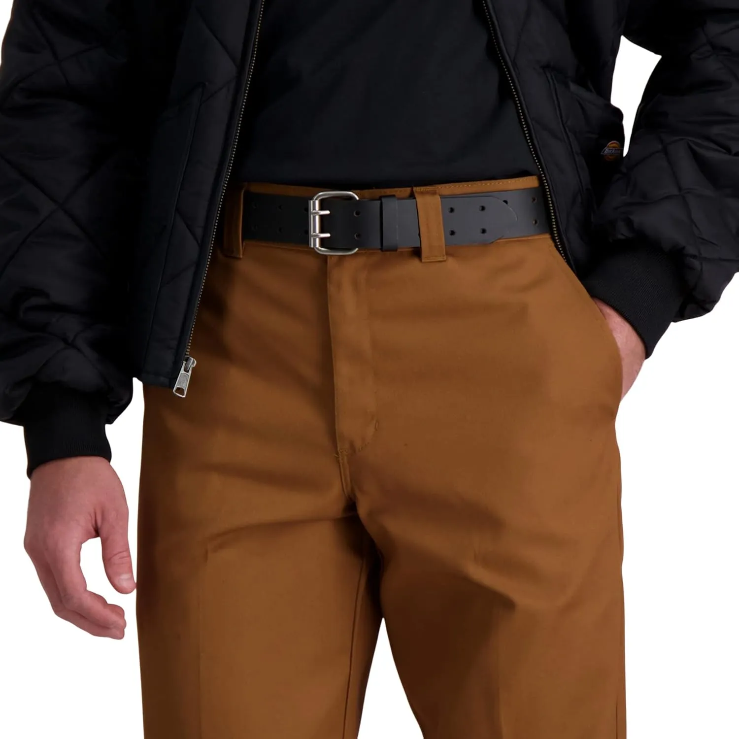 Dickies Men's Leather Double Prong Belt