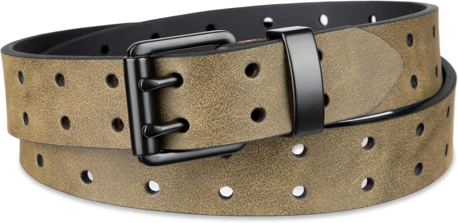 Dickies Men's Leather Double Prong Belt