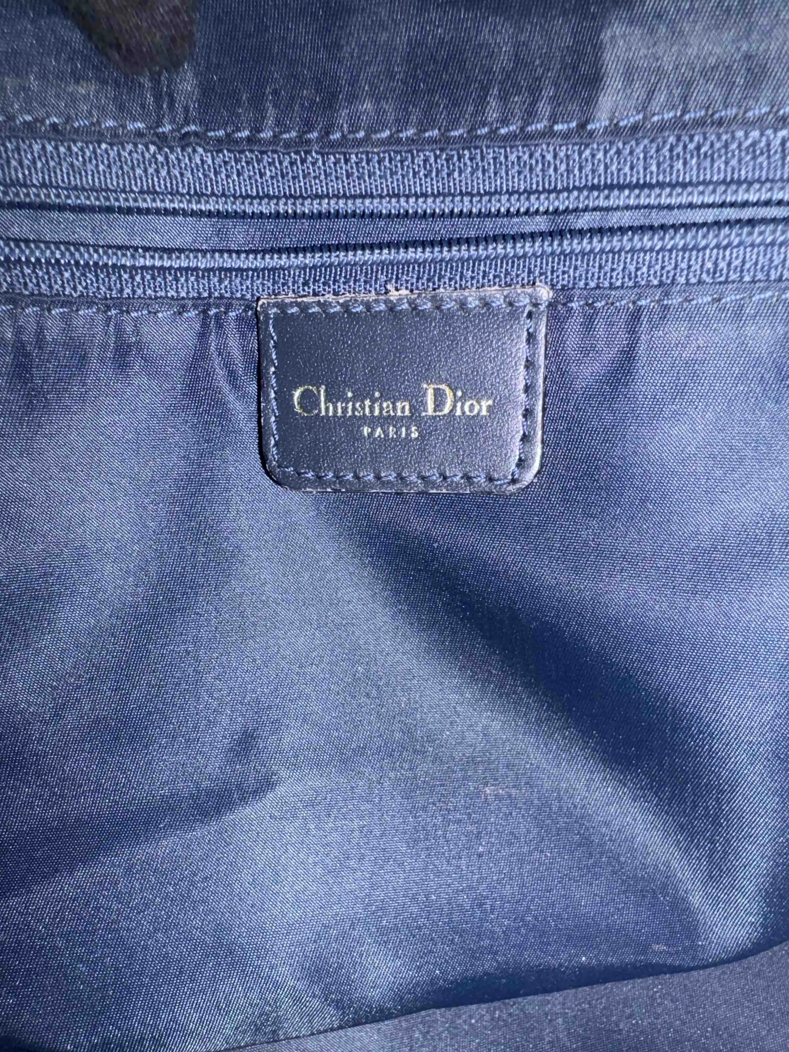 Dior Canvas Boston Bag JZ05889100 Blue Top Handle Bag