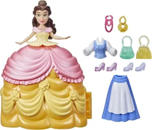 Disney Princess Secret Styles Fashion Surprise Belle, Mini Doll Playset with Extra Clothes and Accessories, Toy for Girls 4 and Up