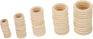 DIY Craft Accessory 60pcs Wooden Ring Hooks Openable Curtain Rings Handbag Buckles Natural Wood Artistic Design