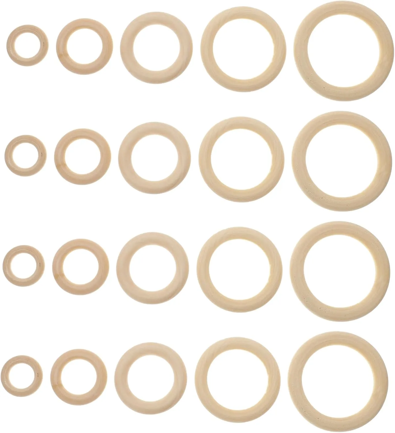 DIY Drapery Rings 7 Sizes Wooden Curtain Rings Clipper Wooden Circle for Bag Decorative Handbag Rings