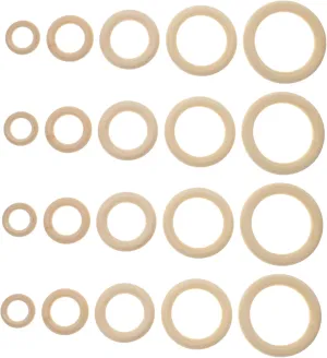 DIY Drapery Rings 7 Sizes Wooden Curtain Rings Clipper Wooden Circle for Bag Decorative Handbag Rings