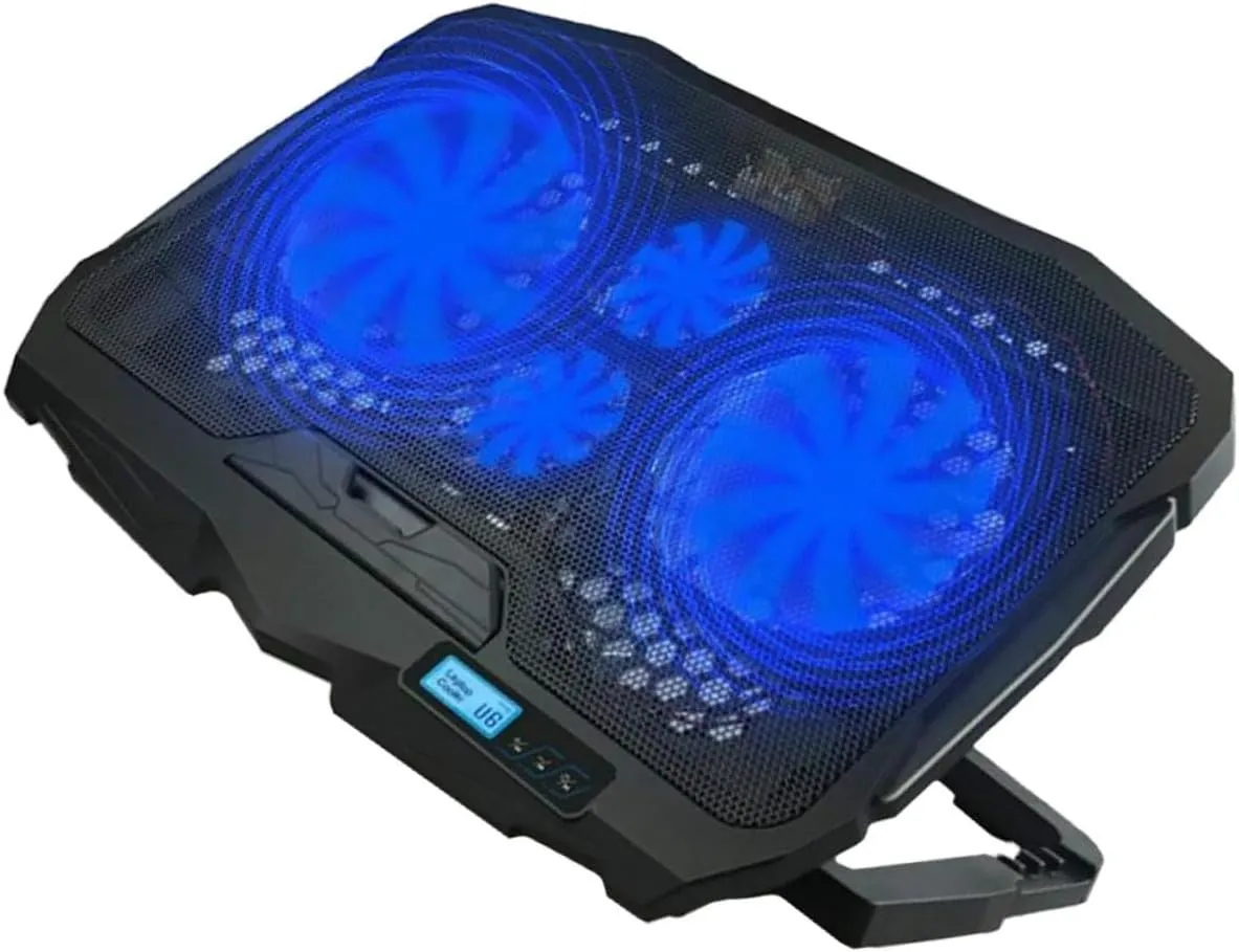 DOITOOL Cooler CPU for Laptop Accessory Laptop Cooler Stand 4 Fan Cooling Pad Anti-Slip Baffle Large Air Volume High Speed