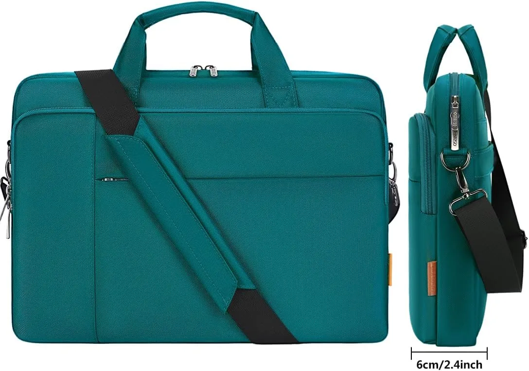DOMISO 14 inch Laptop Bag Business Briefcase Water-resistant Notebook Messenger Shoulder Bag for 14" MacBook Pro/HP Stream 14 Chromebook 14/IdeaPad ThinkPad/ASUS ZenBook/Dell Inspiron,Turquoise