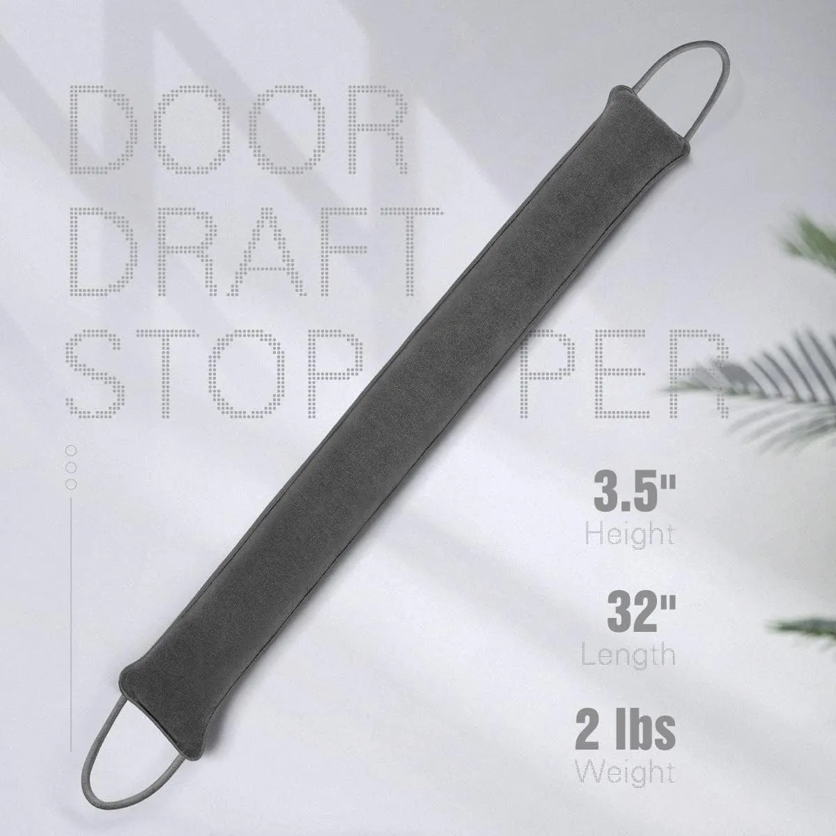 Door Draft Stopper, 32 Inch Weighted Under Door Noise Cold Air Blocker, Heavy Duty Sound Proof Draft Guard Gap Snake for Bottom of Doors and Windows, 2lbs (Gray)