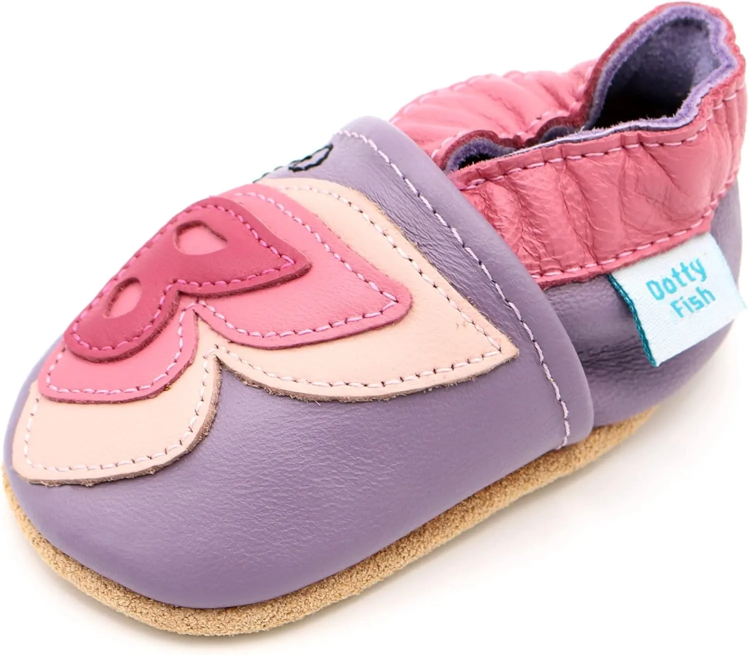 Dotty Fish Girls Infant and Toddler Shoes – Barefoot-Friendly, Non-Slip Suede Sole, Podiatrist Recommended, Breathable Baby-Safe Leather, British Brand – Fits 0–4 Years