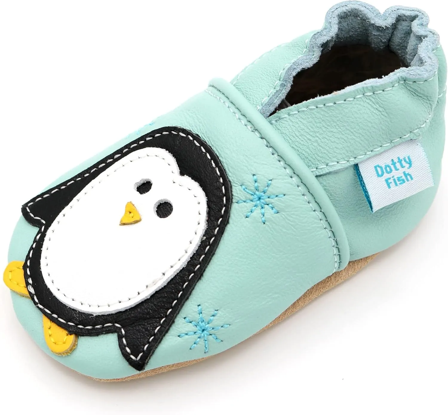 Dotty Fish Girls Infant and Toddler Shoes – Barefoot-Friendly, Non-Slip Suede Sole, Podiatrist Recommended, Breathable Baby-Safe Leather, British Brand – Fits 0–4 Years