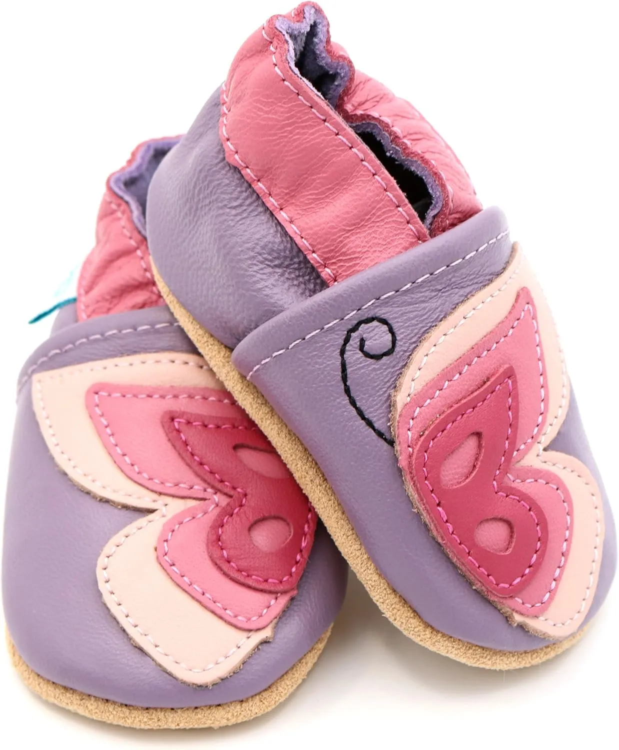 Dotty Fish Girls Infant and Toddler Shoes – Barefoot-Friendly, Non-Slip Suede Sole, Podiatrist Recommended, Breathable Baby-Safe Leather, British Brand – Fits 0–4 Years