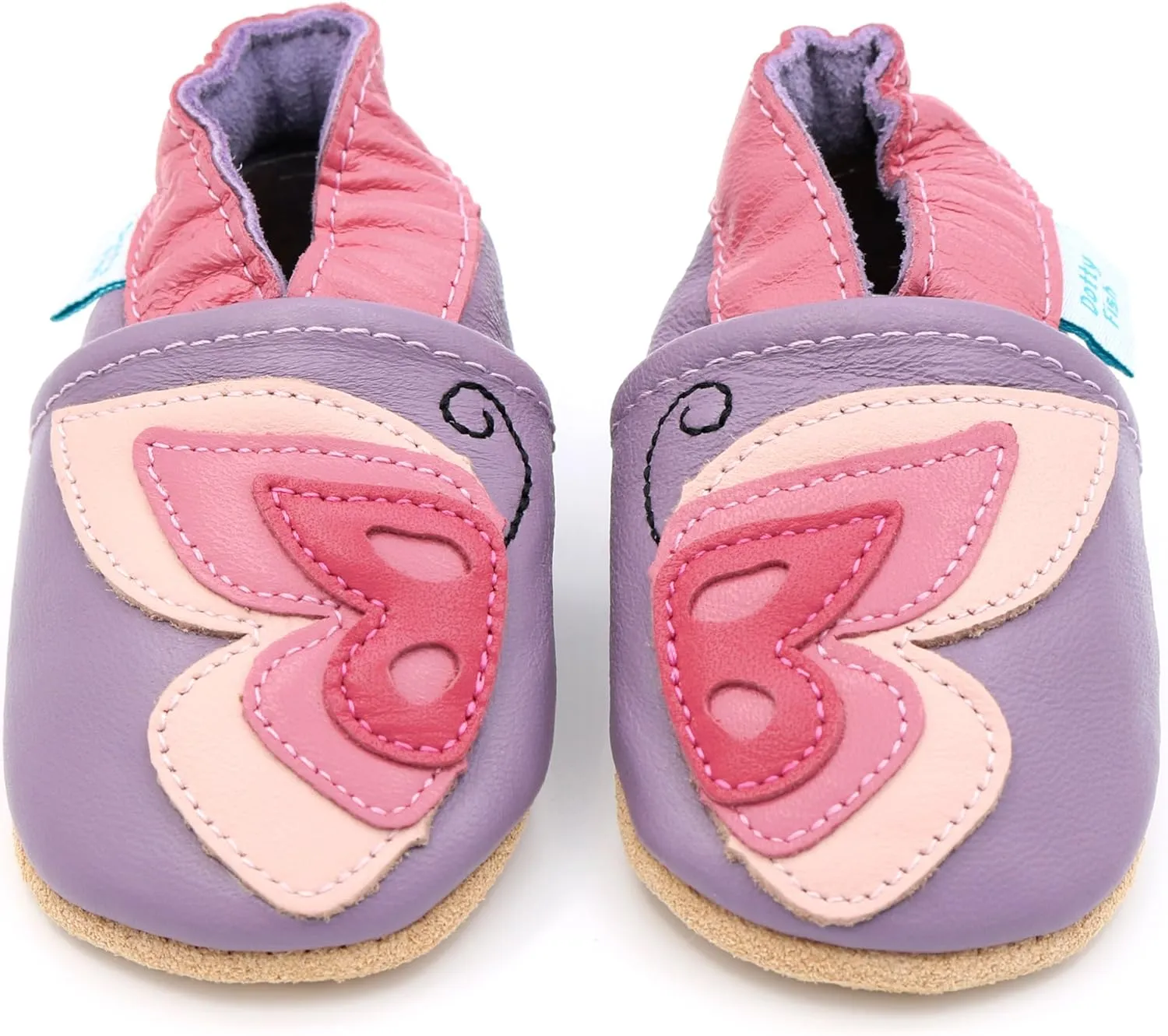Dotty Fish Girls Infant and Toddler Shoes – Barefoot-Friendly, Non-Slip Suede Sole, Podiatrist Recommended, Breathable Baby-Safe Leather, British Brand – Fits 0–4 Years
