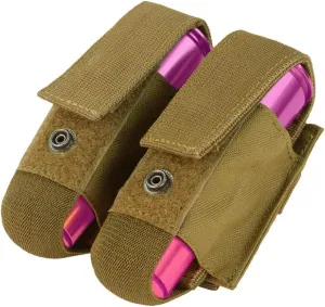 Double 40mm Tactical MOLLE PALS Grenade Pouch Holster Case Shell Pouch-Coyote