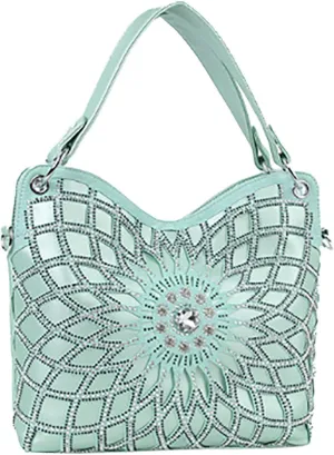 Double Handles Large Star Flower Bling Purse