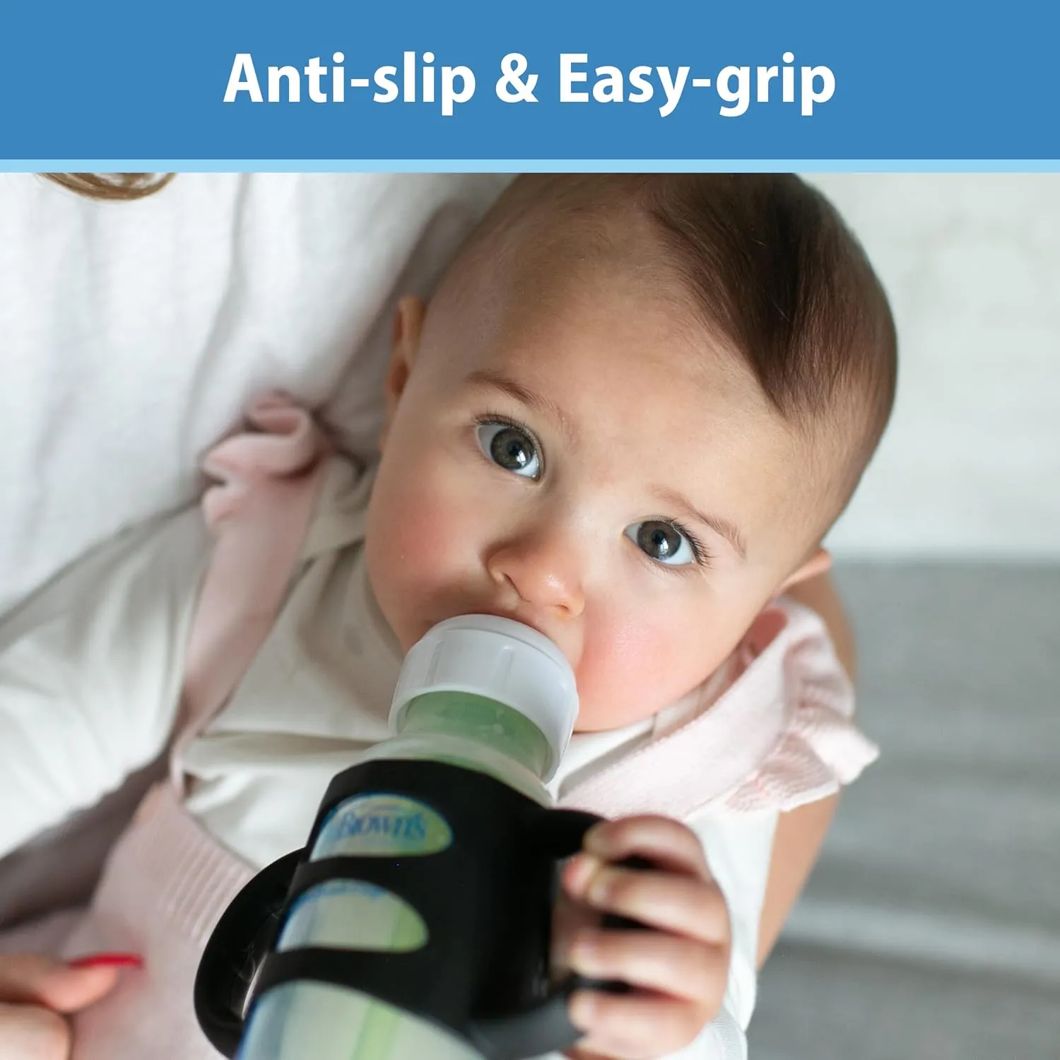 Dr. Brown's Milestones Narrow Sippy Spout Bottle with 100% Silicone Handles, Easy-Grip Handles with Soft Sippy Spout, 8oz/250mL, Green & Gray, 2-Pack, 6m 